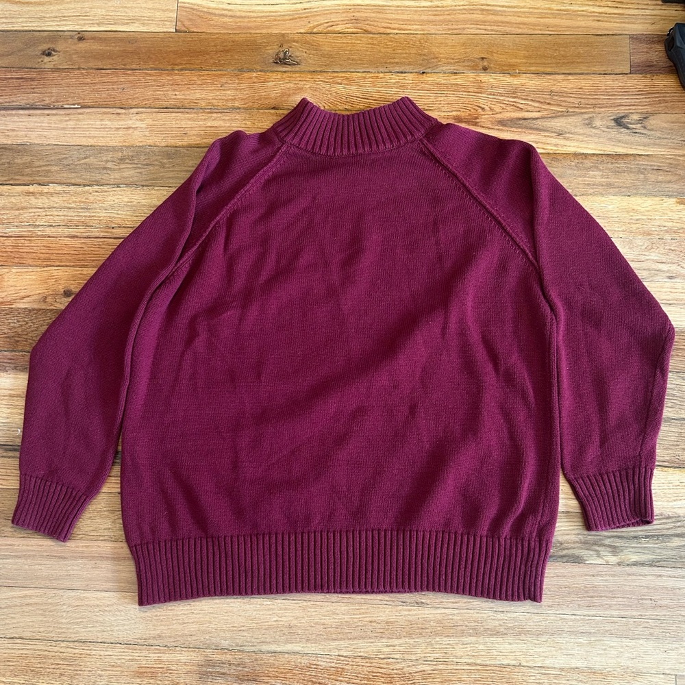Y2K JEANNE PIERRE Rich Burgundy Knit Mock Turtleneck Sweater 1X Grandpacore
